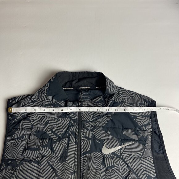 Nike Thermosoft reflective running vest Mens XL Grey Geometric patterns Full Zip - Picture 6 of 11